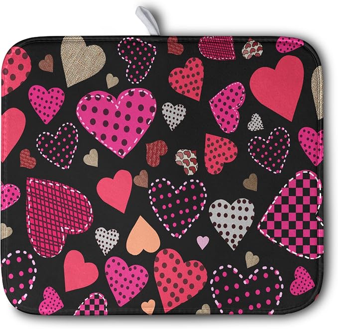 Valentine's Day Kitchen Drying Mats by Kwlegh