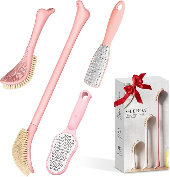 New Foot Brush & Foot Files Set, 3-in-1 Foot Scrubber by GEENOA