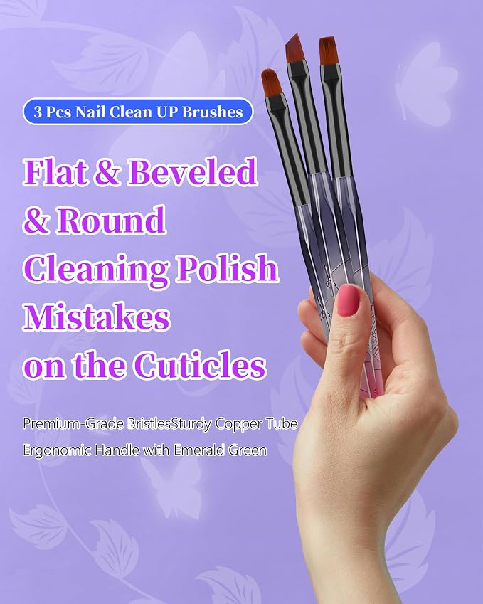 for OPI Nail Polish Remover Brush, Round/Angled/flat Acetone Resistant Gel - Image 2