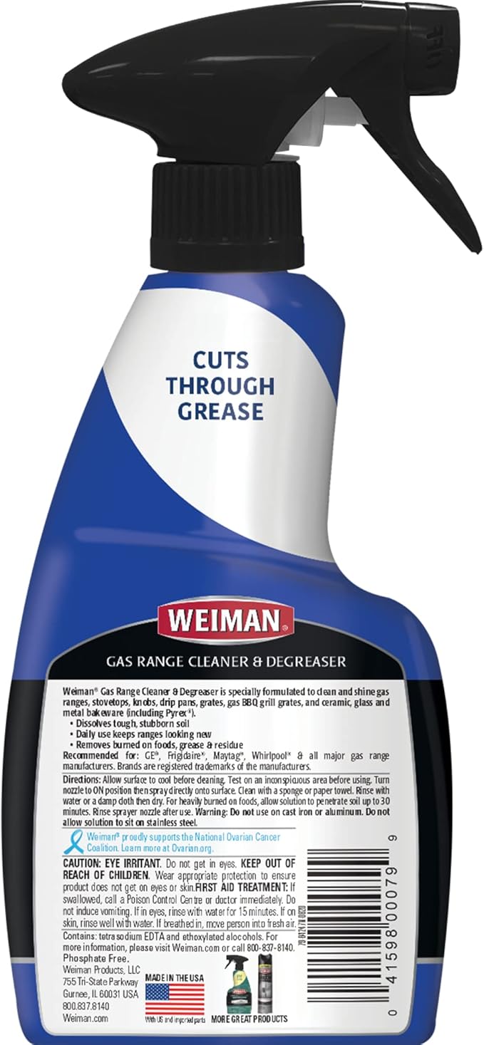 Weiman Heavy Duty Gas Range & Stove Top Cleaner and Degreaser - Image 2