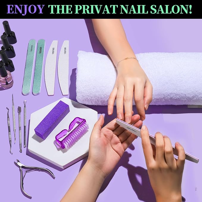 FANDAMEI Manicure and Pedicure Tools Kit, Manicure Kit, Nail Files 100/180 - Image 6