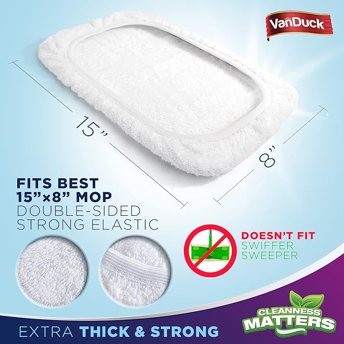 VanDuck 100% Cotton Terry Mop Pad 15x8 inch - Image 2