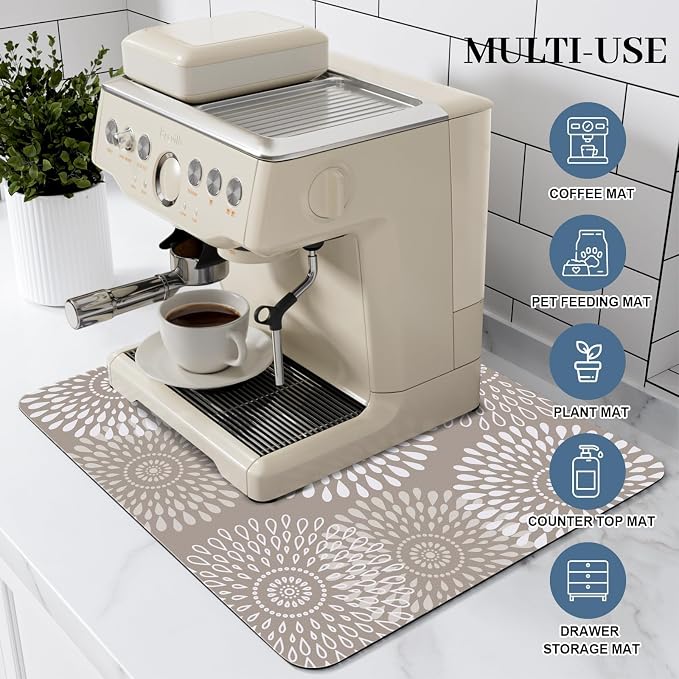 LuxStep Dish Drying Mat Super Absorbent Kitchen Counter Mat Rubber Backing - Image 3