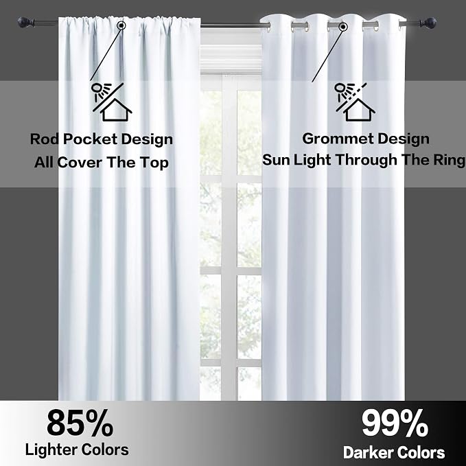 RYB HOME Blackout Curtains 63 inches Long - Image 5
