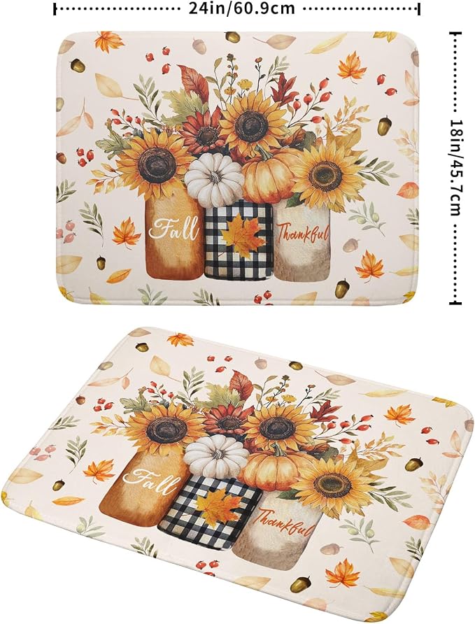Autumn Sunflowers Vase Dish Drying Mat - Image 2