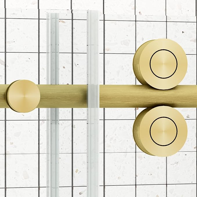 Sunrosa Frameless Shower Door, 51-55" W x 76" H Sliding Shower Door - Image 5