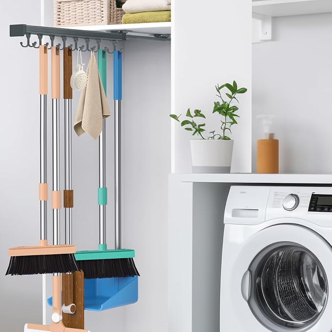 Pull Out Broom Holder, Garage Organization Hooks, by PrimZootyDesign