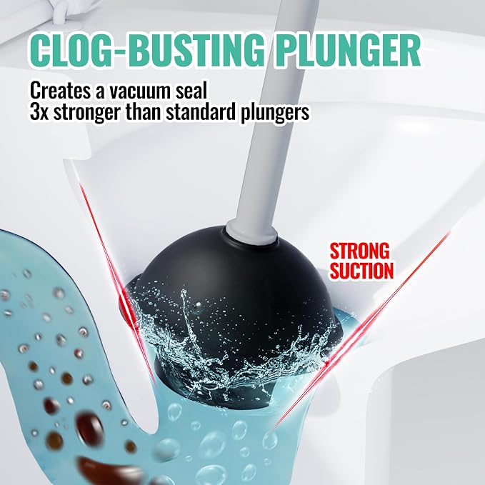 2PACK 4 in 1 Toilet Brush and Plunger Set - Image 3