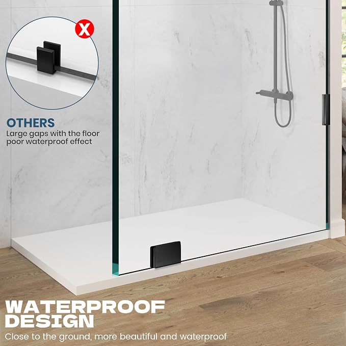 30" W ×78" H Shower Glass Panel, Frameless Fixed Glass Shower Panel - Image 5