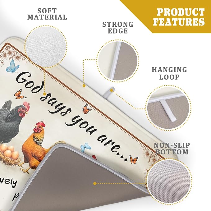 Farmhouse Rooster Dish Drying Mat - Image 4