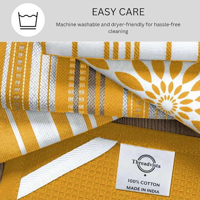 Assorted Kitchen Towels 16x26 Inch 100% Cotton Set of 5 - Image 6