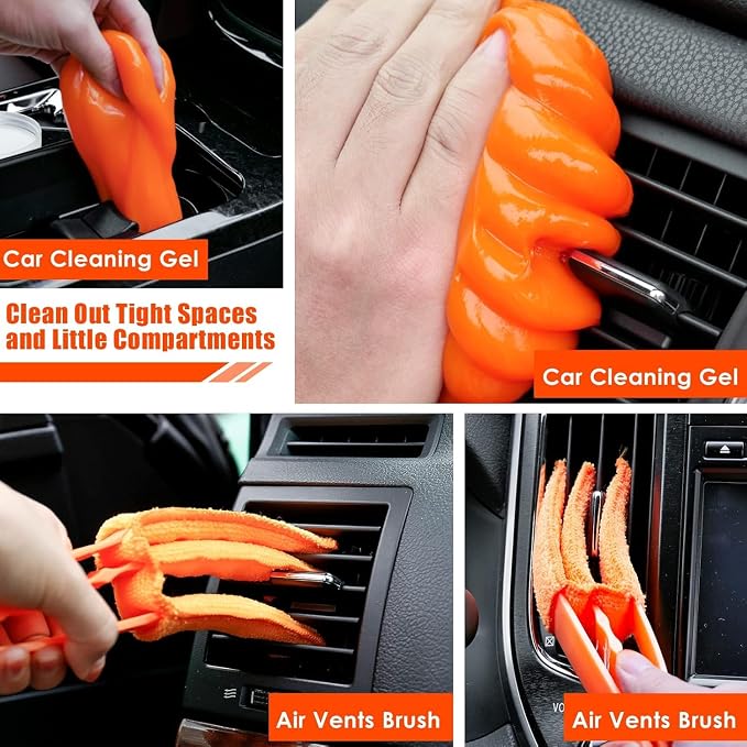 Viewsun Car Cleaning Kit, Detailing Brush Set, Windshield Cleaner, Cleaning Gel - Image 7