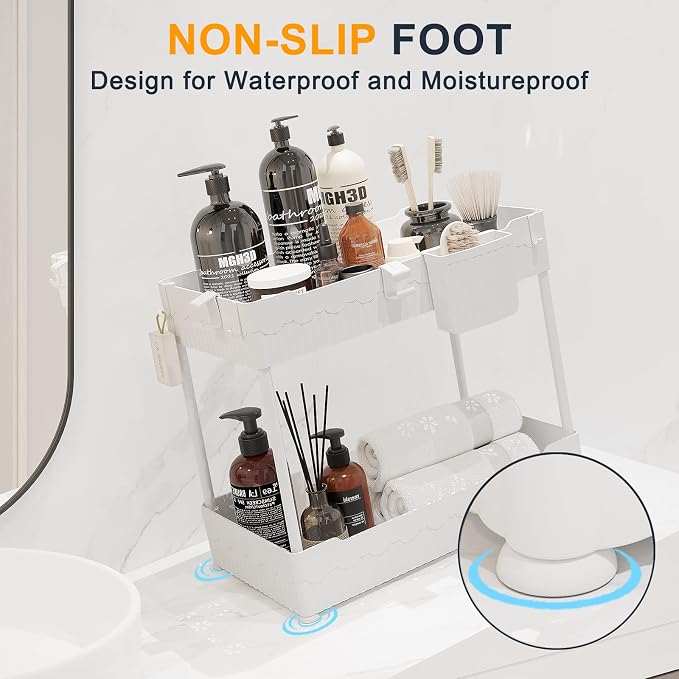 2 Pack Under Sink Organizer, Under Bathroom Cabinet Organizer - Image 6