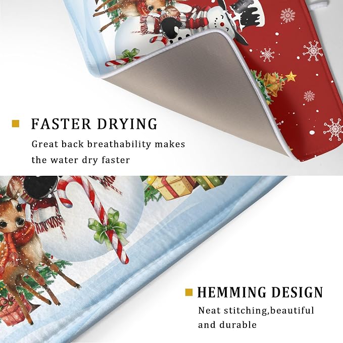 Christmas Snowman Dish Drying Mat - Image 3