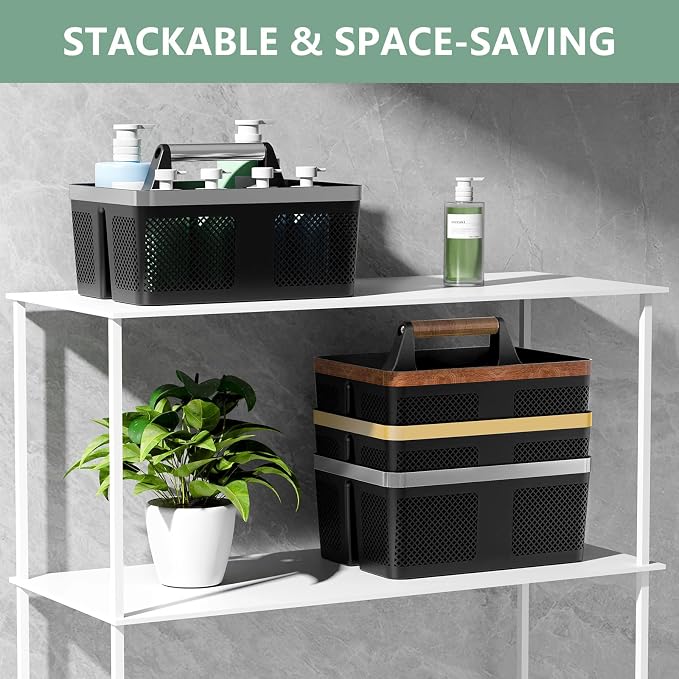 Black Shower Caddy Portable: Plastic Bathroom Caddy Organizer - Image 4