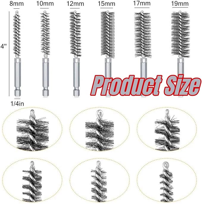 Heavy Duty Copper Pipe Cleaner & Bore Brush Kit 1/2" & 3/4" & 1" Copper Pipe - Image 5