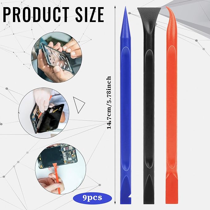 9 PCS Plastic Scrapers Tool for Tight Spaces Non Scratch Label Scrapers Kitchen - Image 3