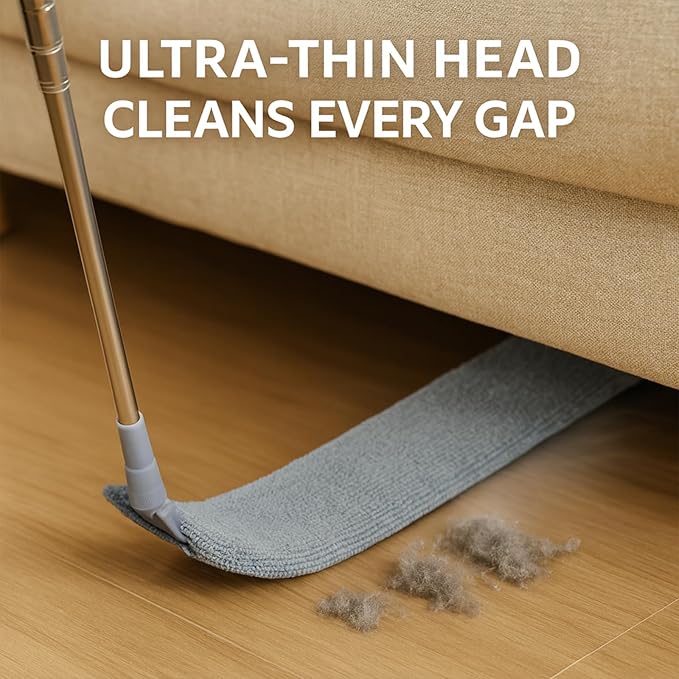 Flat Gap Dust Cleaner with Extendable Pole, Bafezoze Retractable Under - Image 2