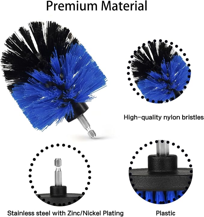 8 PackDrill Brush Attachment Set, 1/4in Power Scrubber Brush + Extend Long Rod - Image 4