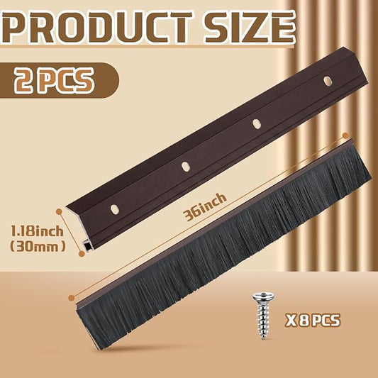 Hushee 2 Pack 36 Inches Brush Door Sweep - Image 2