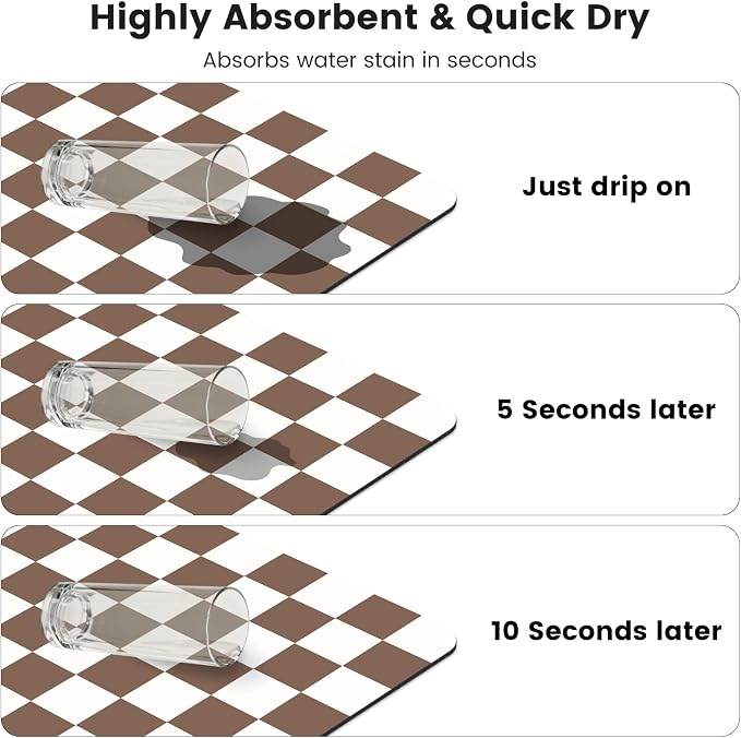 16" x 24" Checkered Dish Drying Mat - Image 5