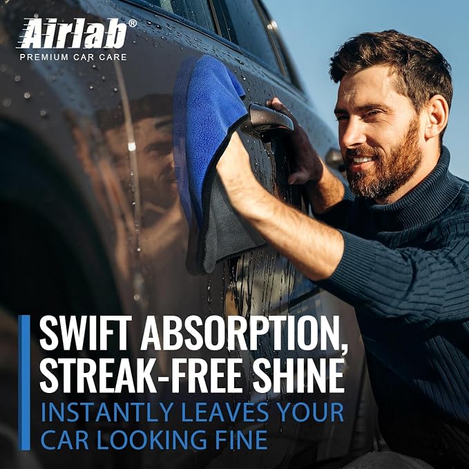Airlab Microfiber Towels for Cars Wash Drying Thick Plush Cleaning Cloth Auto - Image 4