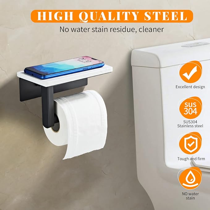 Matte Black Toilet Paper Holder - Image 4