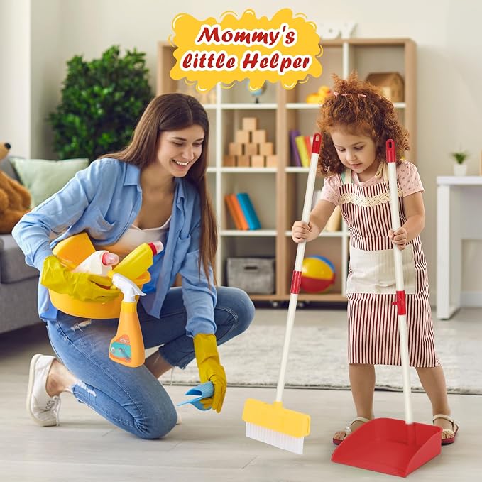 Kids Cleaning Toy Set Toddlers Broom Dust Pan Set - Image 7