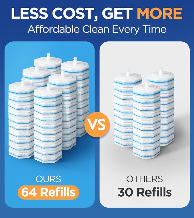 64 Count Toilet Wand Refills for Clorox Toilet Wand, 5X Cleaning Power Toilet - Image 5