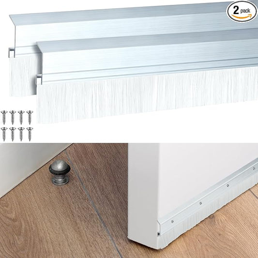 Hushee 2 Pack 48 Inches Brush Door Sweep by Hushee