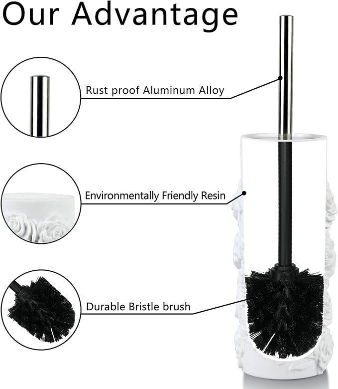Toilet Brush and Holder Set for Bathroom, Stylish and Durable Cleaning Tool - Image 3