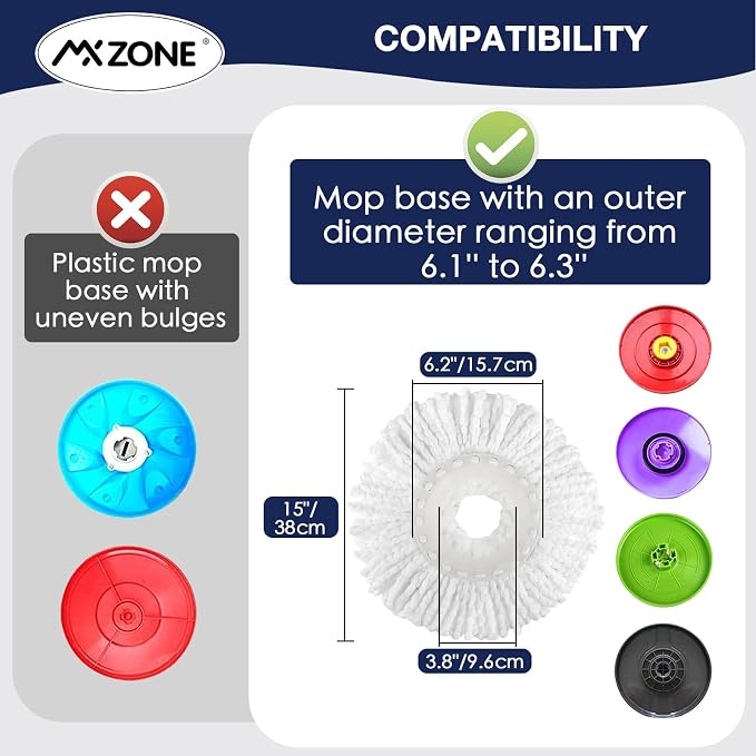 Spin Mop Replacement Head 5 Pack Magic Mop Refill - Image 2