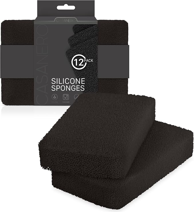 Casanero 12-Pack Silicone Scrubbing Sponges, Heavy-Duty, Non-Scratch | Reusable by Unknown