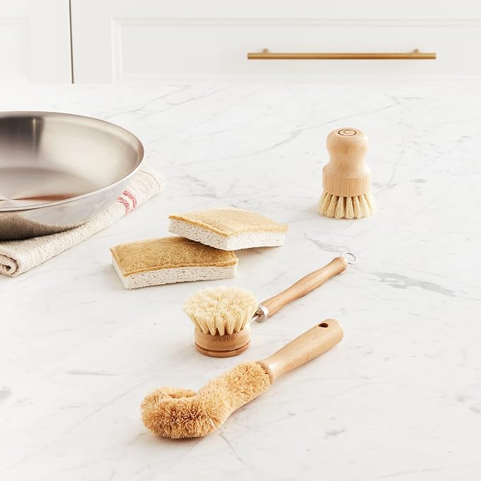 Tieralia Bamboo Dish Brush Gift Set – 5-Piece Kitchen Cleaning Set - Image 10