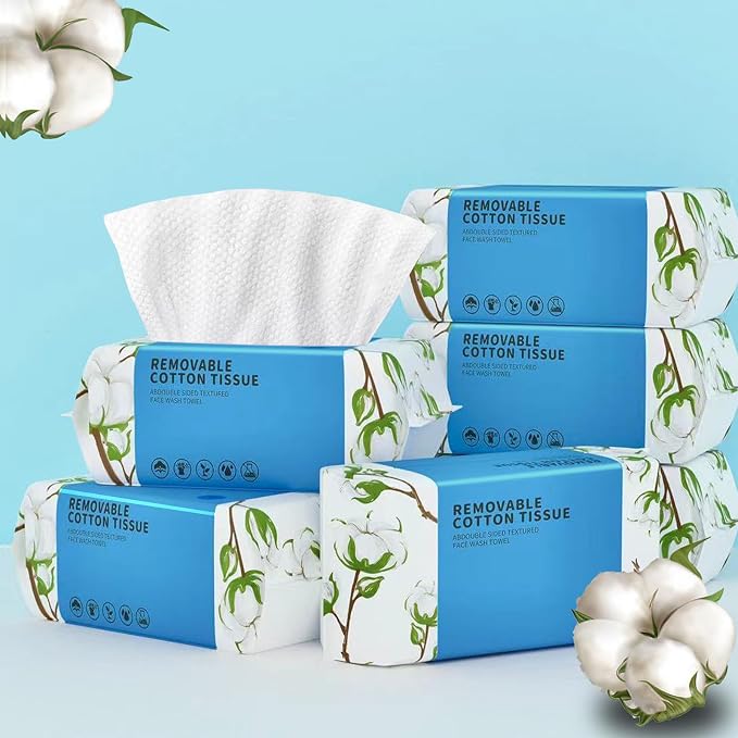 Disposable Face Towel 600 Count, Soft Cotton Clean Skin Face Towels, Dry Wipes by Unknown