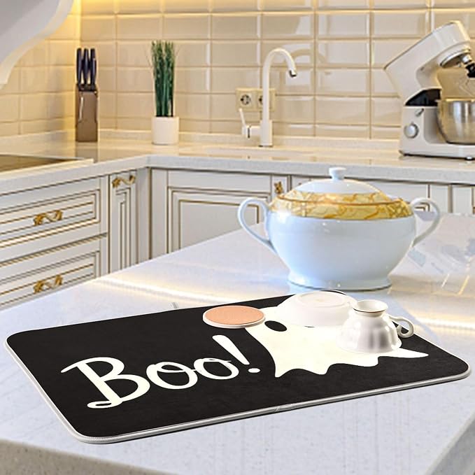 Halloween Ghost Boo Dish Drying Mat - Image 7