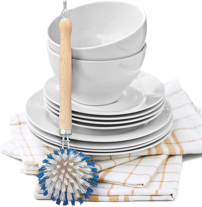 HIC Kitchen Dish Washing Vegetable Scrub Brush, Non-Scratch Nylon Bristles - Image 3