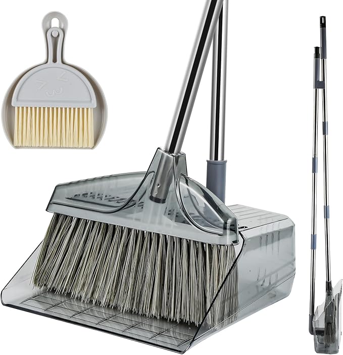 Broom with Dustpan Combo Set, Broom and Dustpan Set with Long Handle, Kitchen by SUTINE