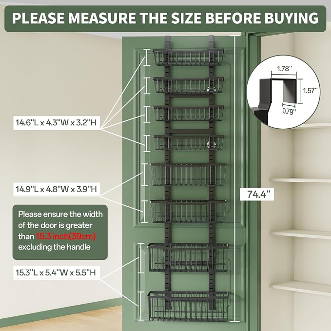 Over The Door Organizer，8-Tier Over The Door Pantry Organizer - Image 2