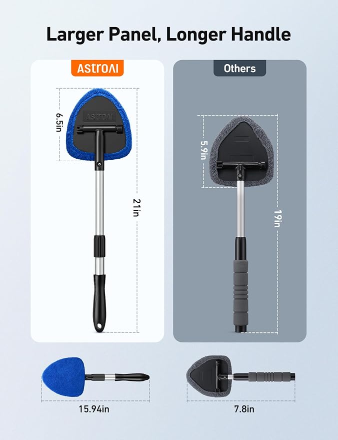AstroAI Windshield Cleaner Tool, Car Interior Window Detailing Cleaning Kit - Image 3