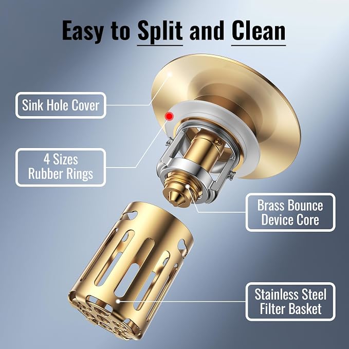 Bathroom Sink Stopper-All Metal Sink Stopper-Universal Fit 99% Bathroom Stopper - Image 2