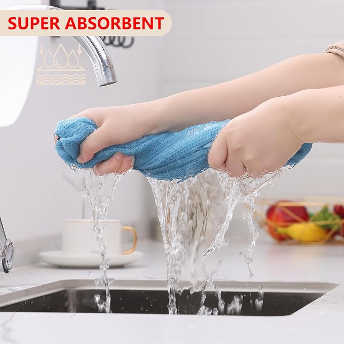 Kitinjoy 100% Cotton Waffle Weave Kitchen Hand Towels - Image 3