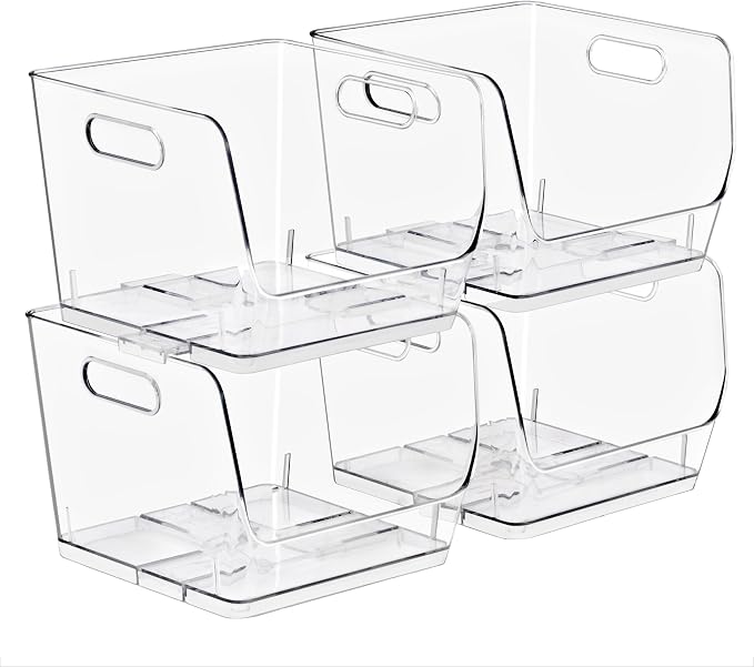 Sorbus Stackable Storage Bins Open Front, Pantry Bins by Sorbus