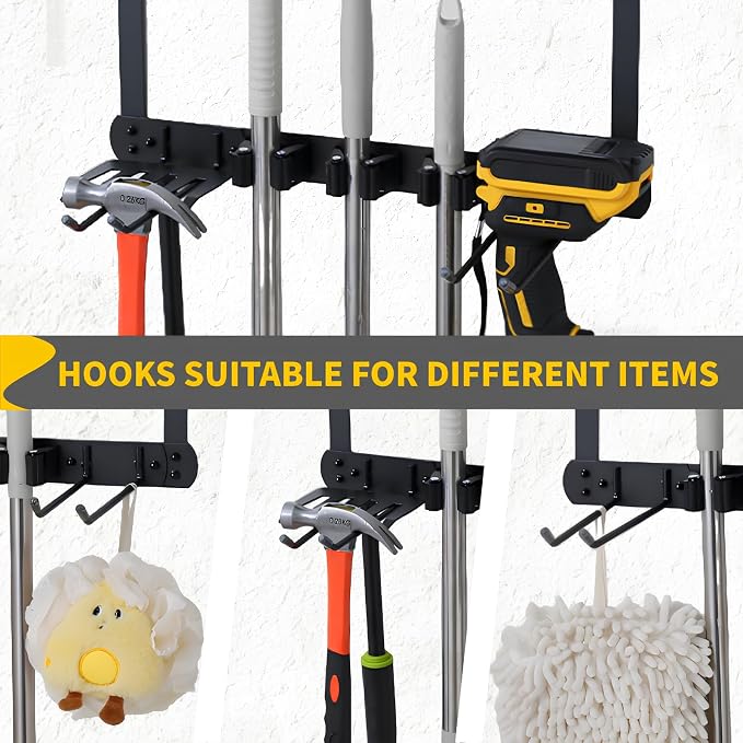 Broom Holder Door Mount, Door Mounted Broom and Mop Holder - Image 7