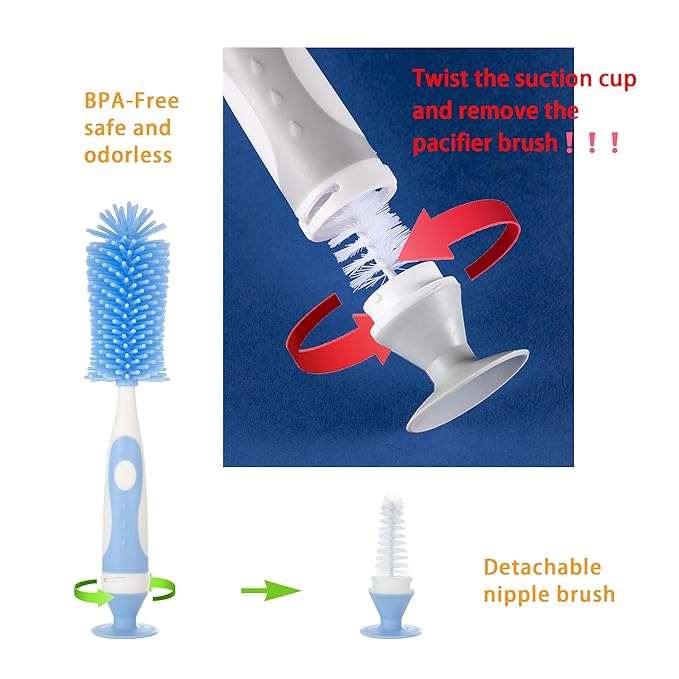 Chemimoso Multifunctional Cleaning Brush, Baby Bottle Brush, Bottle Brush - Image 3