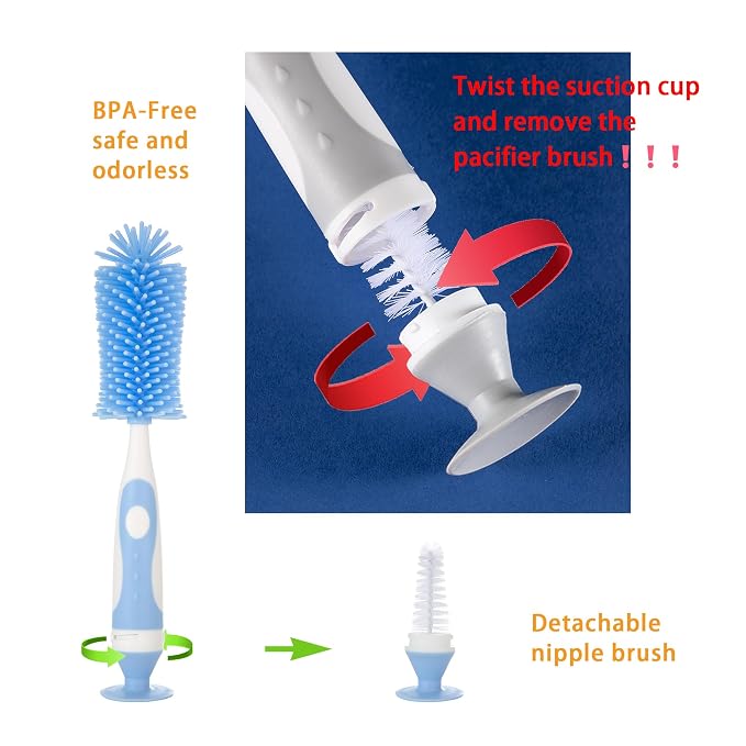 Chemimoso Multifunctional Cleaning Brush, Baby Bottle Brush, Bottle Brush - Image 3