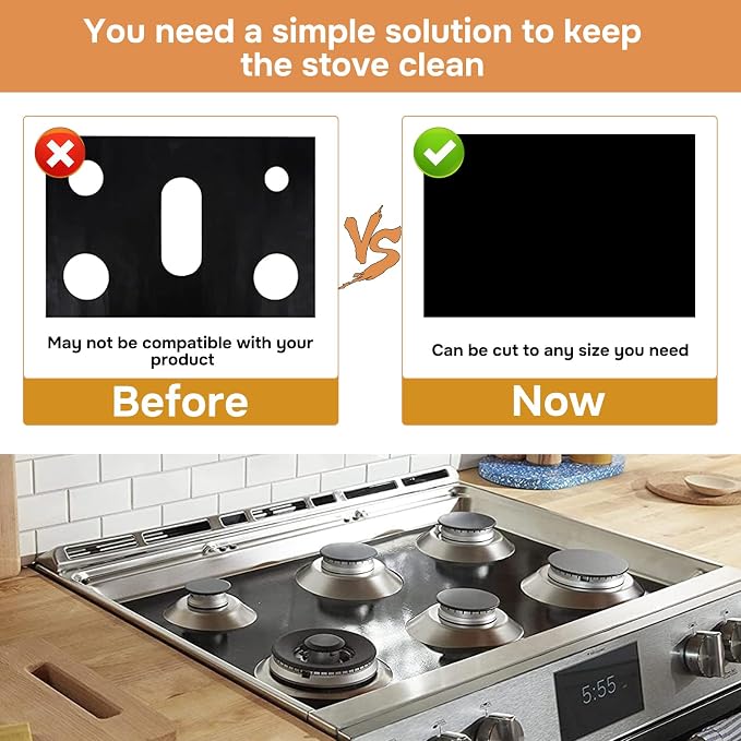 2PCS Guards for Gas Stove Top Protector Covers 0.3mm Cuttable, Heat Resistance - Image 3