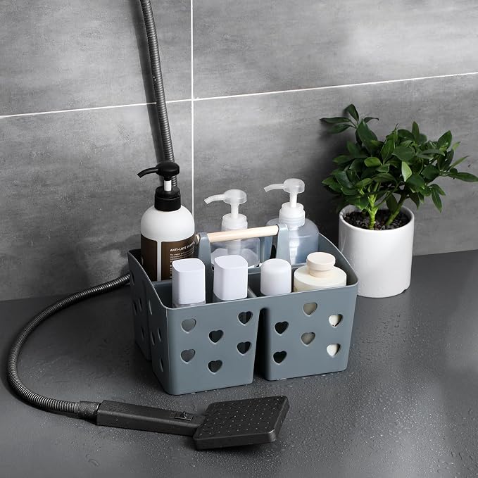 Anyoifax Portable Shower Caddy Plastic Shower Basket Organizer Divided Bathroom - Image 2