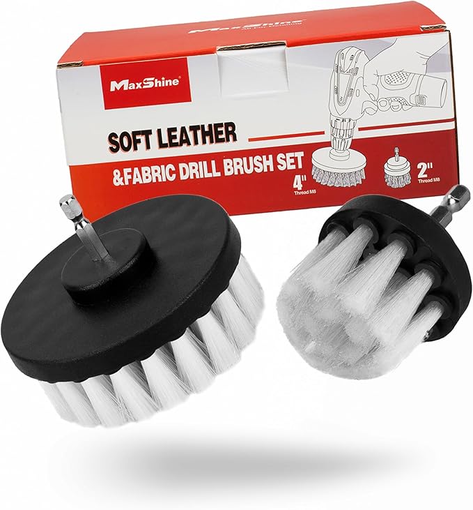 Maxshine 2" & 4" Universal 2-Piece Soft Leather Drill Brush Attachment Set – by Maxshine