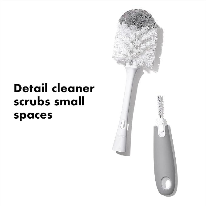 OXO Tot Bottle Brush with Nipple Cleaner and Stand – Gray - Image 4